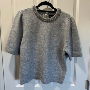 Sweater with embellished collar